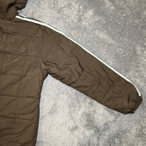 Adidas Men's Reversible Puffer Jacket To Sweater SZ S Brown/Mint Green Hoodie - Picture 11 of 16